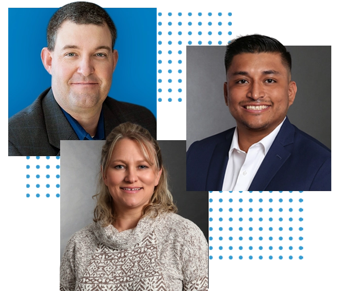 Eric Carpenter Christopher Moore And Jolene Laughlin smiling.